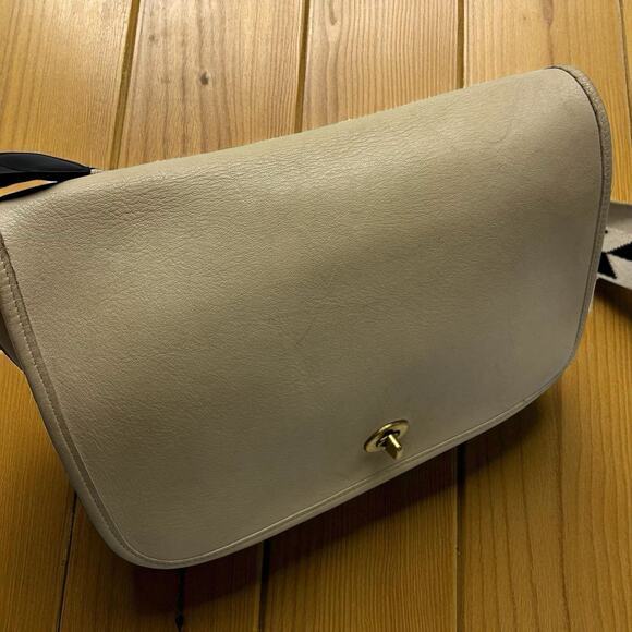 Coach Turnlock Crossbody Front Flap Bag Bone Leather Purse Handbag Vintage USA - Picture 1 of 11